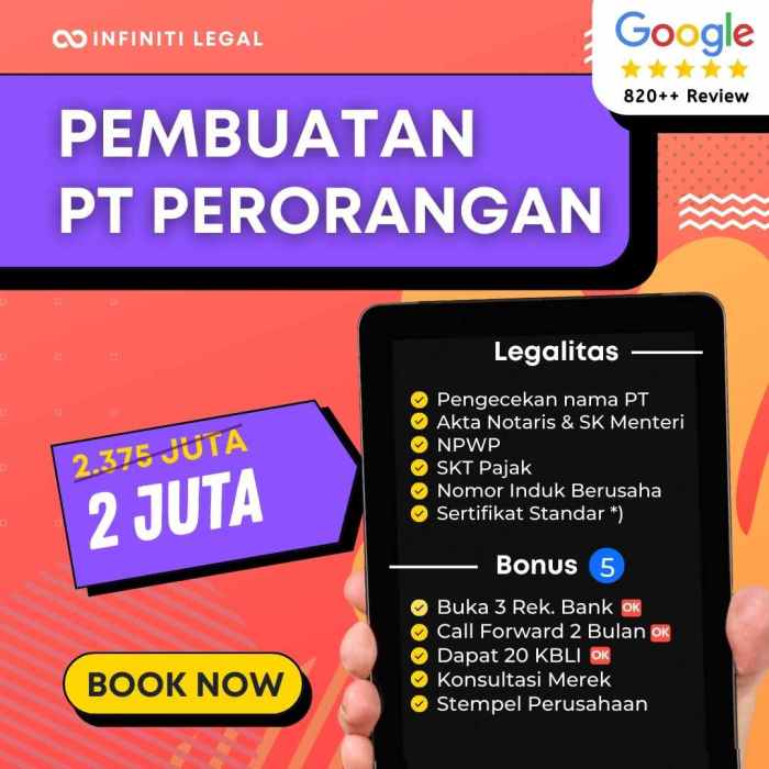 Syarat Pembuatan PT Perorangan