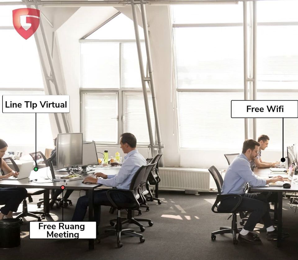 Virtual between office coworking differences serviced traditional