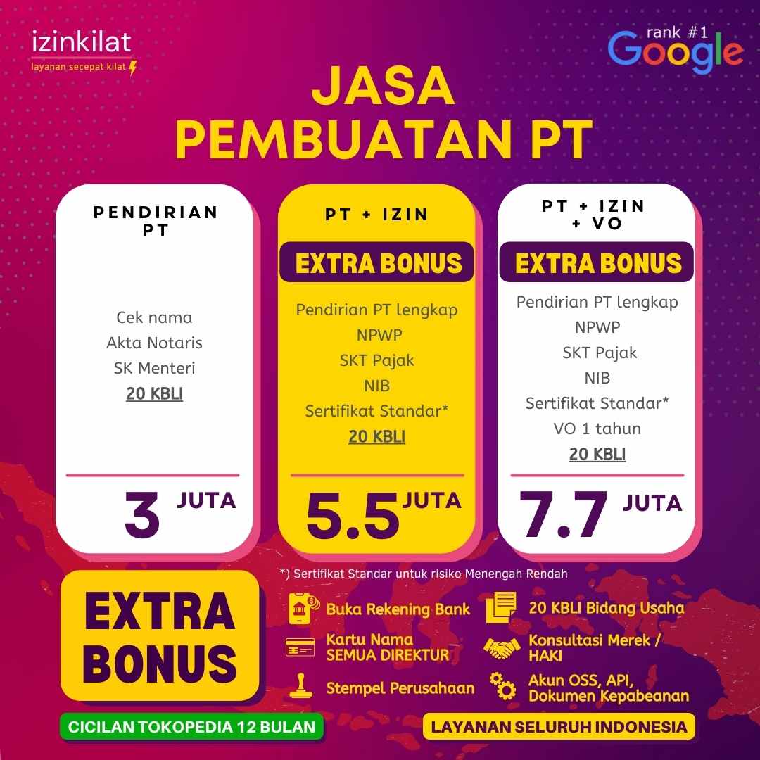 Biaya & Paket Jasa Pendirian PT Bandung